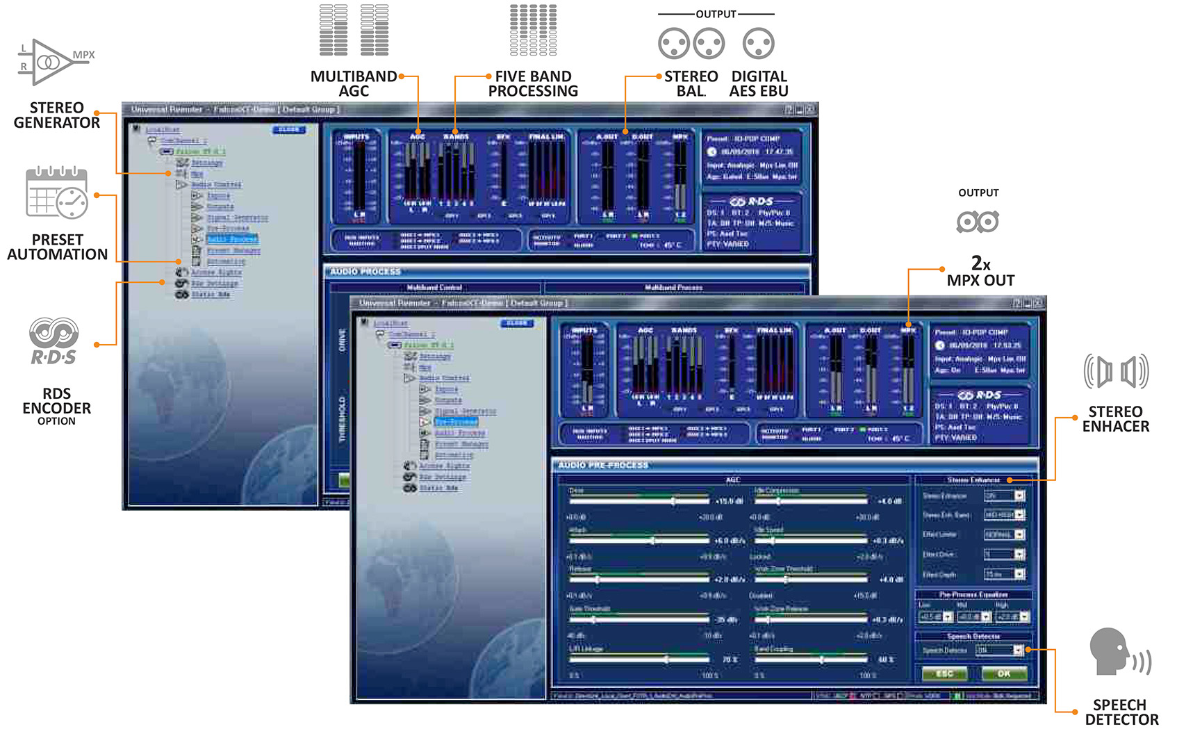 Broadcast audio processor Falcon XT AxelTech